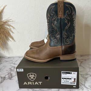Ariat Lasco Ultra Men's Light Tan & Smokey Blue Boots Size 8EE Wide